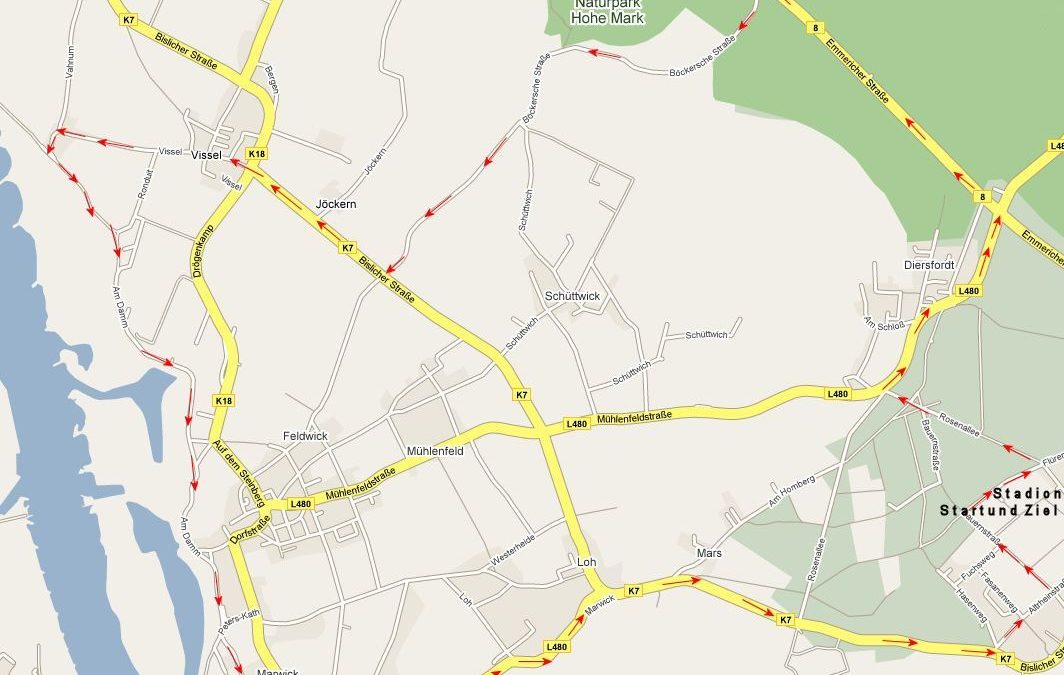 Strecke 21km_flueren_pfeil